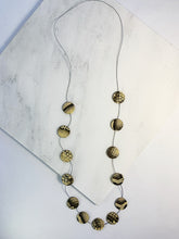 Load image into Gallery viewer, Nora Leather Disco Necklace Snake Skin Print