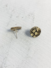 Load image into Gallery viewer, Leather Stud Earrings Snake Skin Print