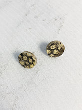 Load image into Gallery viewer, Leather Stud Earrings Snake Skin Print