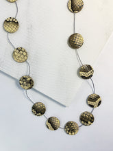 Load image into Gallery viewer, Nora Leather Disco Necklace Snake Skin Print