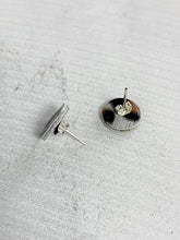 Load image into Gallery viewer, Leather Stud Earrings White Leopard Print