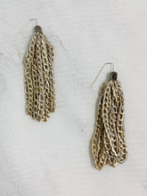Load image into Gallery viewer, Vegan Silk Chain Link Tassel Earrings