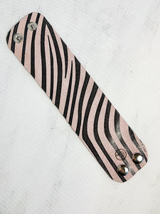 Zoe Leather Solid Cuff Bracelet Zebra Print