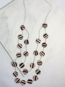 Katy Leather Disco Necklace Zebra Print
