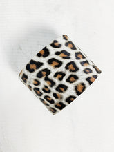 Load image into Gallery viewer, Zoe Leather Solid Cuff Bracelet White Leopard Print