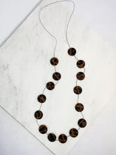 Load image into Gallery viewer, Nora Leather Disco Necklace Brown Leopard Print