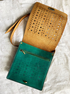 Moroccan Cutout Leather Crossbody Bag