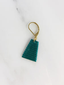 Mat Earrings- Emerald