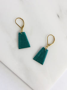 Mat Earrings- Emerald