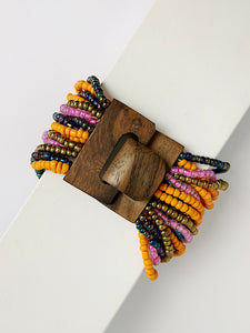 Bolenat Beaded Cuff Bracelet Thin