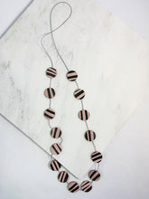 Load image into Gallery viewer, Nora Leather Disco Necklace Zebra Print