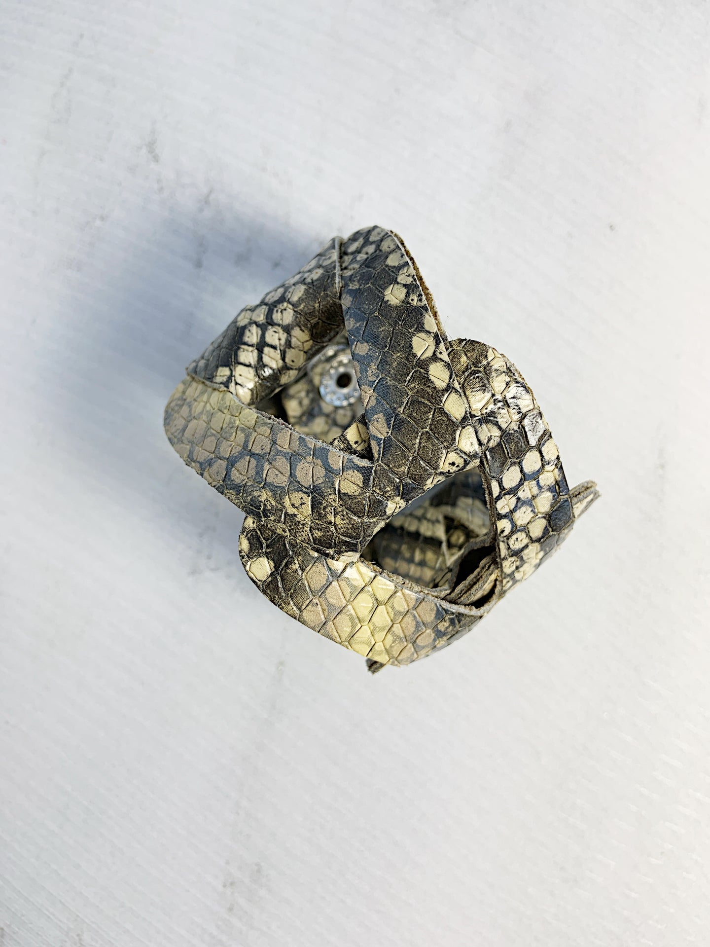 Gigi Leather Cuff Bracelet Snake Skin Print