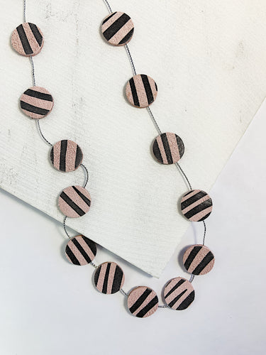 Nora Leather Disco Necklace Zebra Print