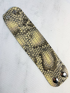 Zoe Leather Cuff Bracelet Snake Skin Print