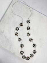 Load image into Gallery viewer, Nora Leather Disco Necklace White Leopard Print