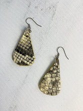 Load image into Gallery viewer, Capoeira Leather Earrings Snake Skin Print
