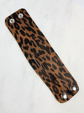 Load image into Gallery viewer, Zoe Leather Cuff Bracelet Brown Leopard Print
