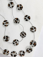 Load image into Gallery viewer, Katy Leather Disco Necklace White Leopard Print