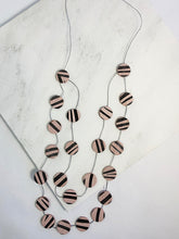 Load image into Gallery viewer, Katy Leather Disco Necklace Zebra Print