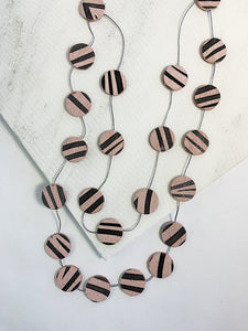 Katy Leather Disco Necklace Zebra Print