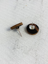 Load image into Gallery viewer, Leather Stud Earrings Brown Leopard Print