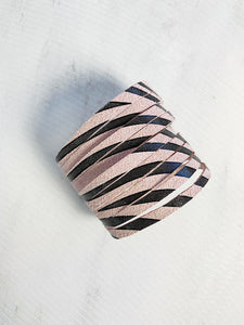 Zoe Leather Cuff Bracelet Zebra Print