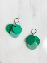 Load image into Gallery viewer, Tri Circle Leather Earrings